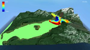 Imagen de la simulación del comportamiento de tsunamis generados por avalanchas. / Ilustración: UGR
